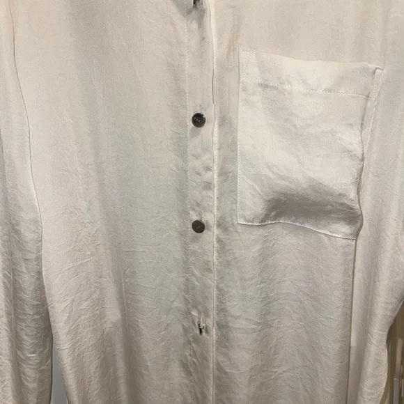 DKNY Long Elegant White Button-Up Dress NWT - Picture 3 of 7